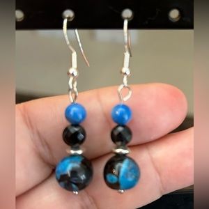 Artisan Handmade with love, dangling gorgeous beaded earrings.  One of a kind!